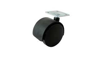  - Опора, колёсная, с площадкой, d=50 38х38х1,5мм 20кг, пластик чёрная, 400шт./кор, MF