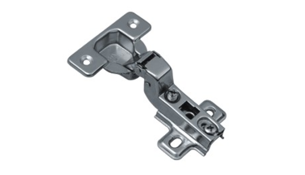 Петля без доводчика вкладная, 110гр, без рег.эксц., планка, шуруп, H=2, SLIDE-ON никель, UN