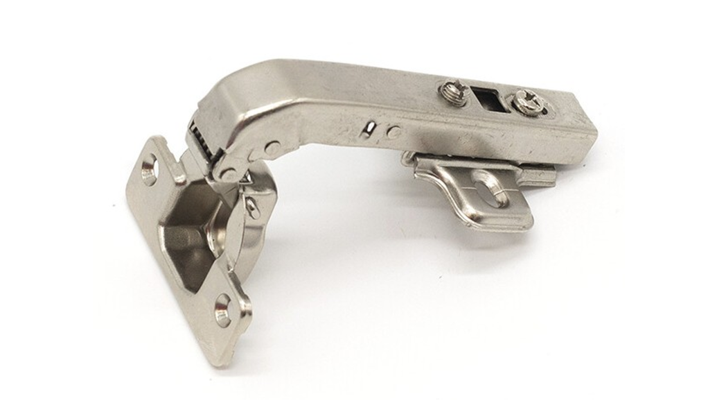 Петля с доводчиком угловая для фальшп, 90гр, без рег.эксц., планка, шуруп, H=0, ClipOn, GELONY