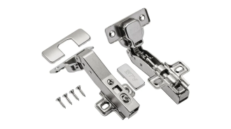  - Петля с доводчиком угловая, 45гр, без рег.эксц., планка, шуруп, H=0, Clip On, никель, GTV