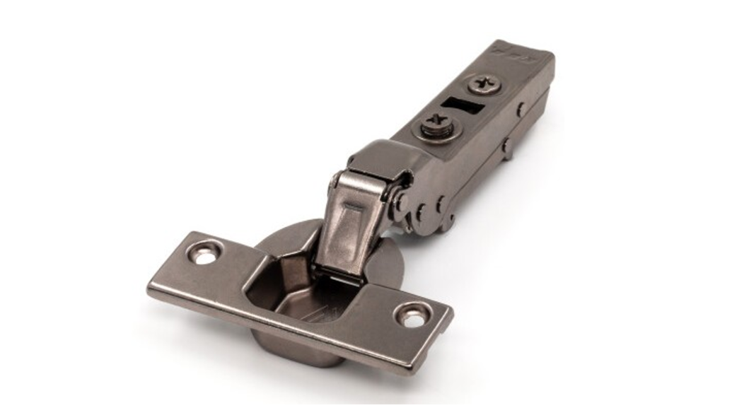 Петля с доводчиком полунакладная, 105гр, рег.эксц., без планки, Clip On, титан, TALISMAN