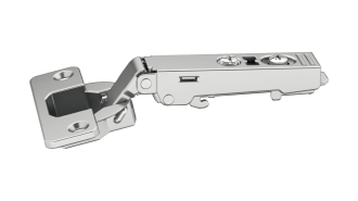  - Петля с доводчиком накладная, 105гр, без рег.эксц., без планки, Clip On, никель, Metalla HAFELE