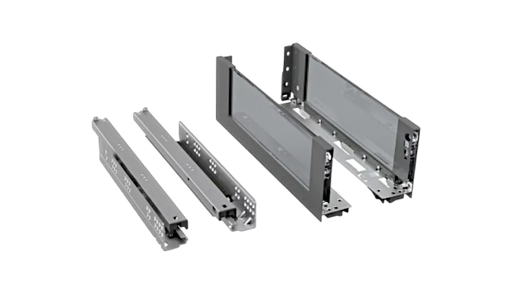 Комплект ящика 180х500 Soft-Close, графит, со стеклом, полн. выдвиж., (4 уп/кор), серия GLX TALISMAN
