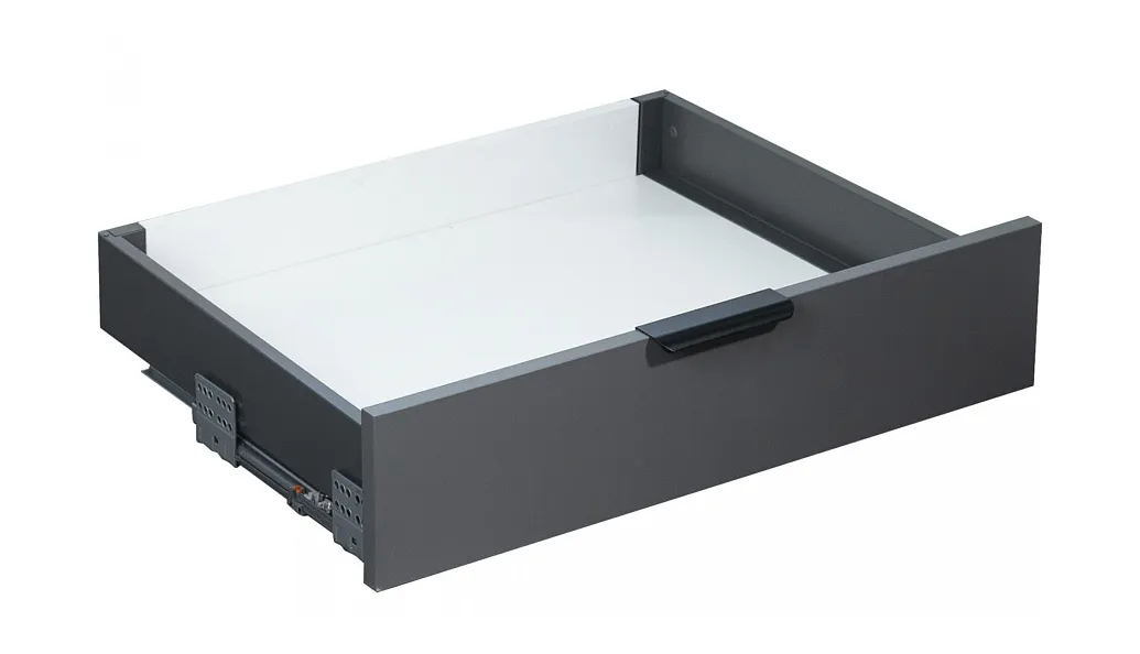 Комплект ящика 84х450 Soft-Close, графит, полн. выдвиж., Slimbox Evolution AKS