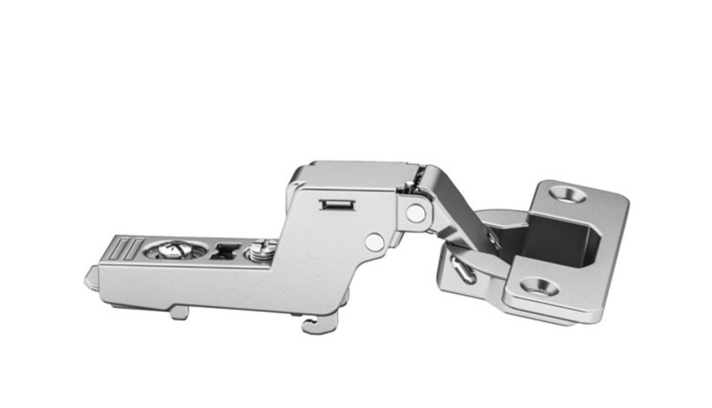 Петля с доводчиком вкладная, 105гр, без рег.эксц., без планки, Clip On, никель, Metalla HAFELE