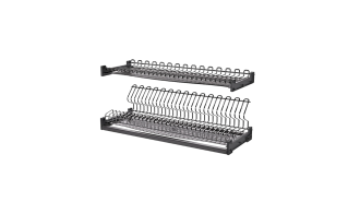  - Посудосушитель для верх. базы 2-уровн с рамкой, V-образный 800мм нерж.сталь, графит 2 поддона MF