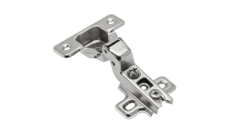  - Петля без доводчика накладная, 100гр, без рег.эксц., планка, шуруп, H=0, SLIDE-ON никель, GTV