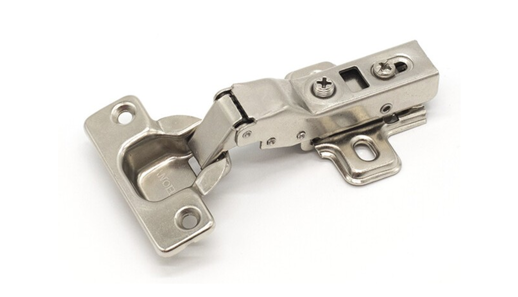 Петля с доводчиком полунакладная, 105гр, без рег.эксц., планка, шуруп, H=0, ClipOn, GELONY