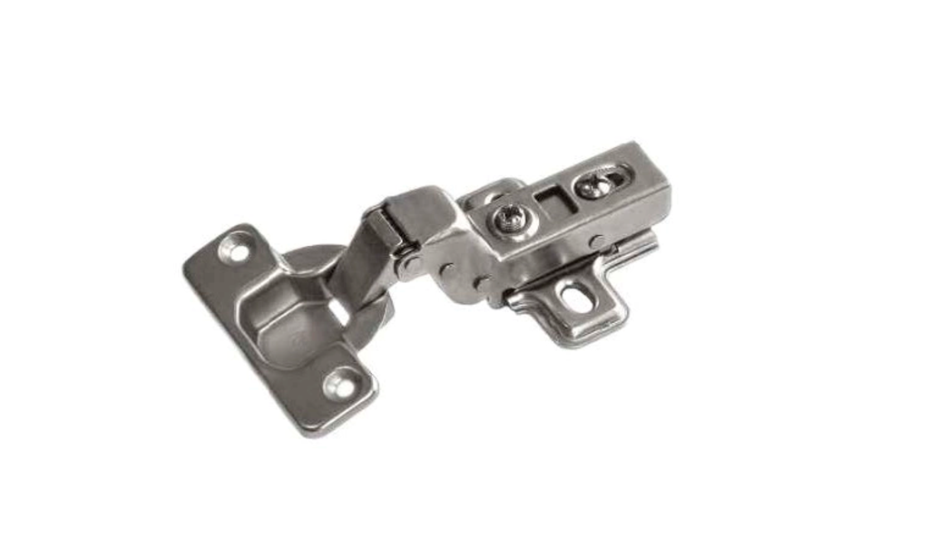 Петля с доводчиком вкладная, 105гр, без рег.эксц., планка, шуруп, H=0, Clip On, никель, GELONY