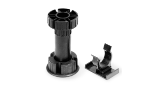  - Опора кухонная, с клипсой, (кратно 4шт) h=100мм, d=30 100 кг, пластик, чёрная, 60компл./кор, МИКРОН