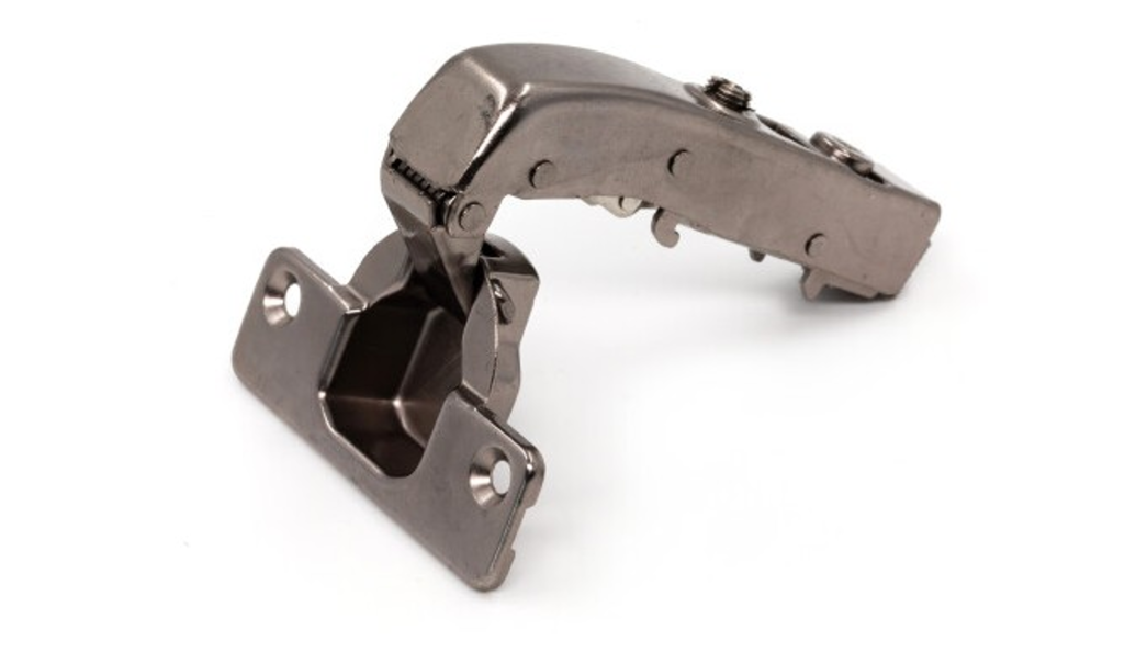 Петля с доводчиком угловая для фальшпанелей, 90гр, рег.эксц., без планки, Clip On, титан, TALISMAN