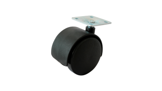  - Опора, колёсная, с площадкой, d=50 38х38х1,5мм 20кг, пластик чёрная, 400шт./кор, MF