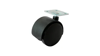  - Опора, колёсная, с площадкой, d=50 38х38х1,5мм 20кг, пластик чёрная, 400шт./кор, MF