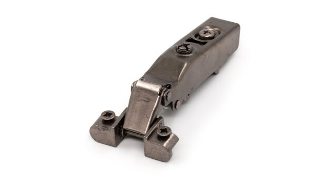 Петля с доводчиком для алюм рамки наклад, 105гр, рег.эксц., без планки, ClipOn, титан, TALISMAN